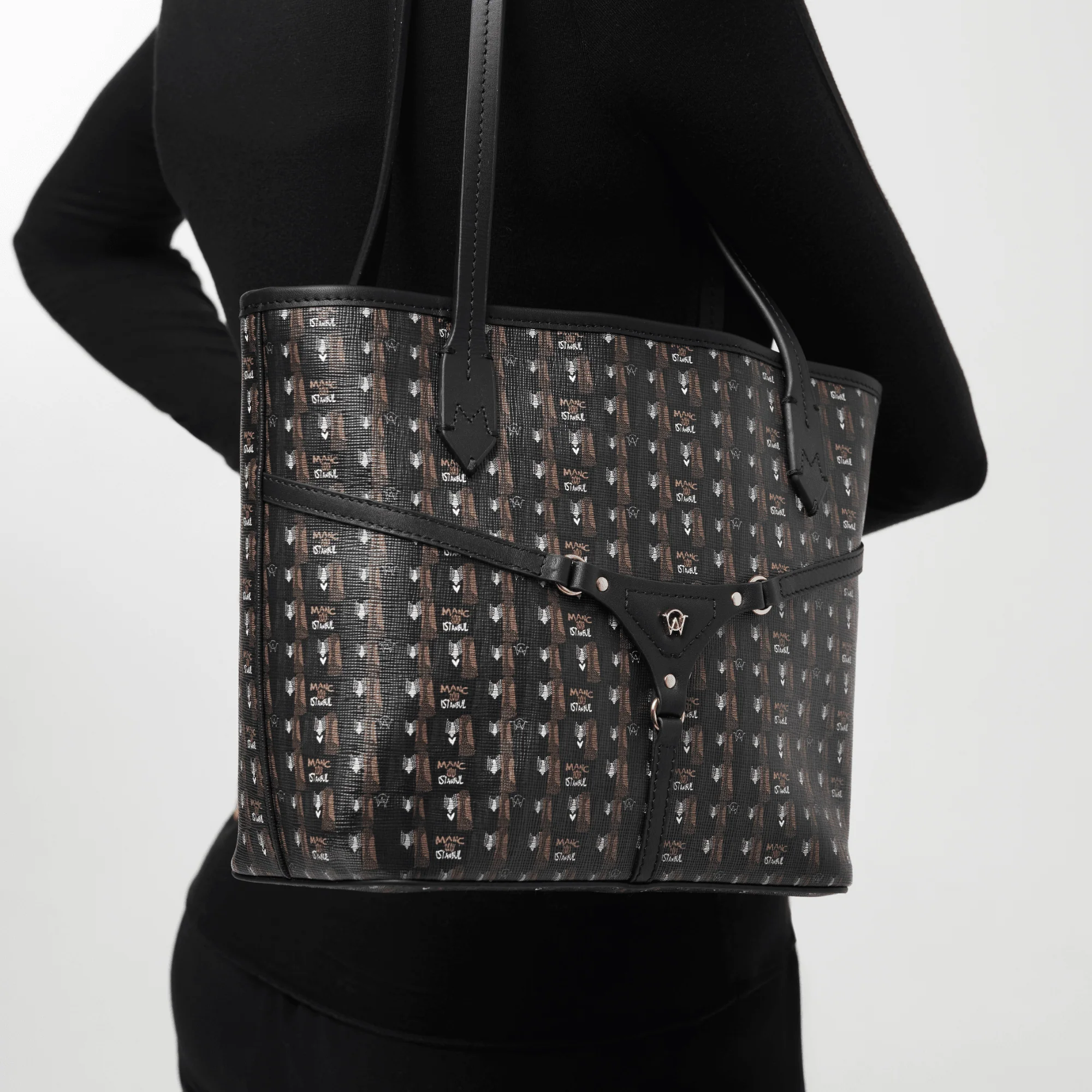BELLA MINI TOTE - BROWN BLACK - Image 4