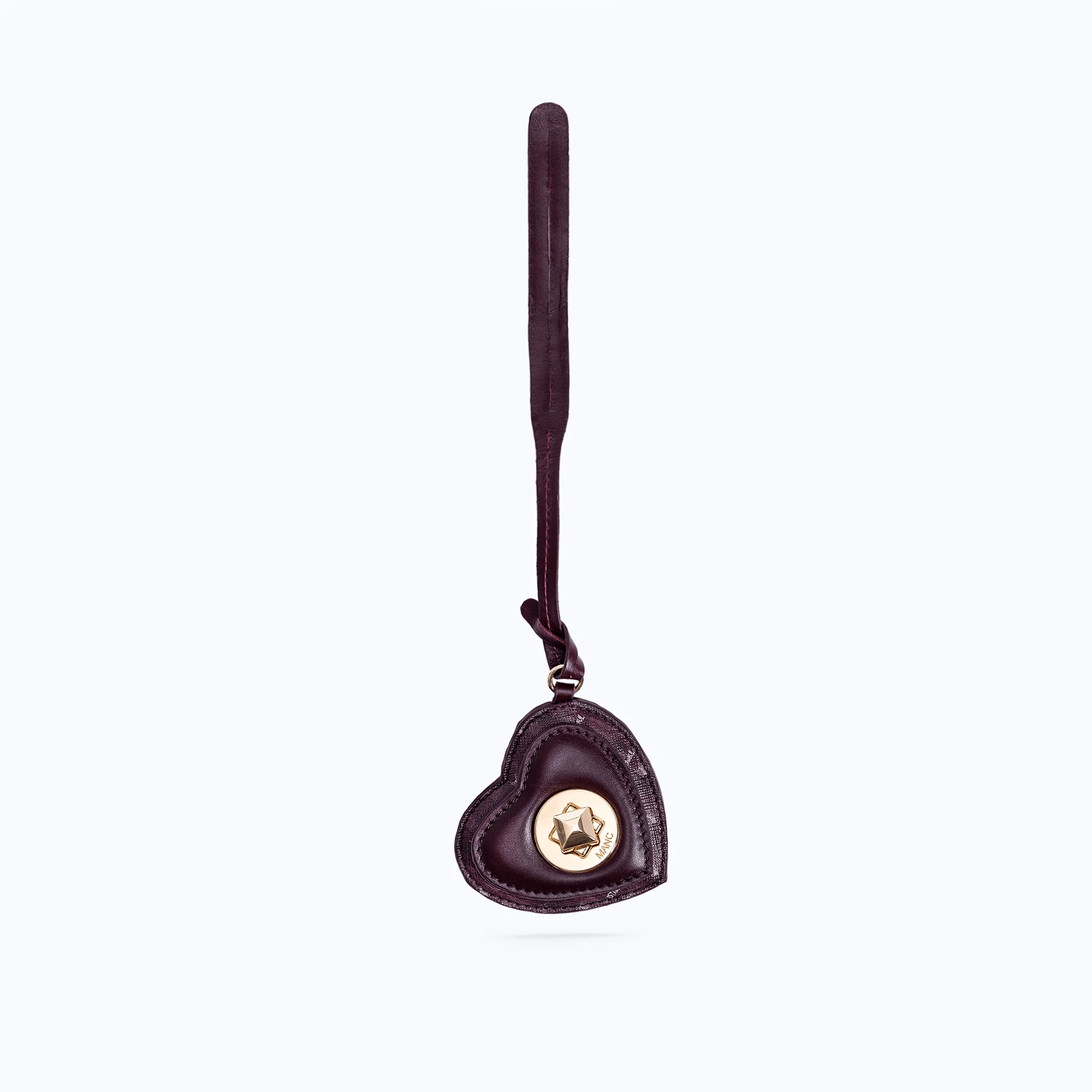 MONOGRAM HEART CHARM - BURGUNDY